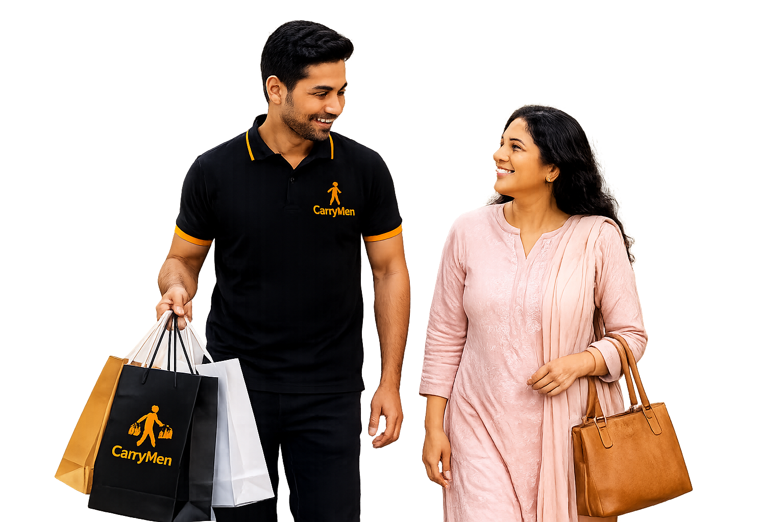 CarryMen shopping assistant helping customers